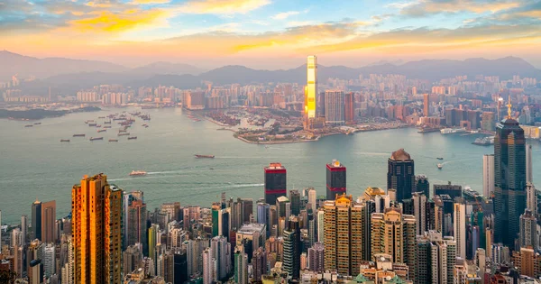 Ciudad Hong Kong Skyline Landscap Arquitectónico —  Fotos de Stock