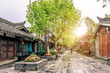Chengdu 'daki antik sokaklar ve evler