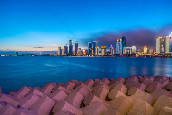 Yachthafen Qingdao Bay Und Städtische Architekturlandschaft — Stockfoto