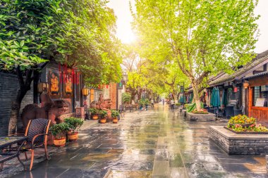Chengdu 'daki antik sokaklar ve evler