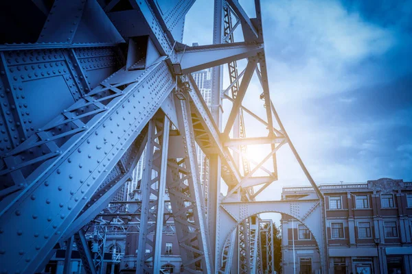 Onderdeel Van Staalconstructie Brug Tianjin China — Stockfoto