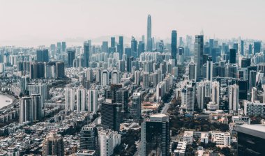 Shenzhen 'in kuş bakışı görüntüsü, Chin.