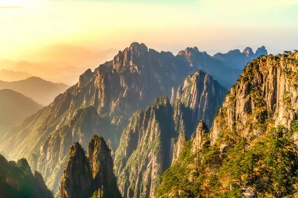 Salida Del Sol Monte Huangshan China — Foto de Stock