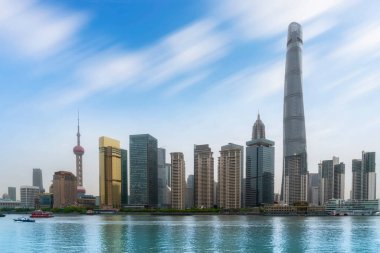 Şangay Lujiazui Şehir Mimarisi Skylin