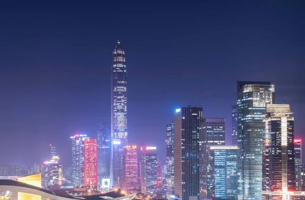 Shenzhen City Skyline Architectural Landscape Nightscap — стокове фото