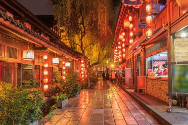 Chengdu Antik Kasabası 'nın Nightscape' i, Sichuan Eyaleti, Chin