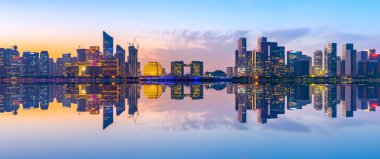 Hangzhou 'daki kentsel mimari manzaranın silüeti
