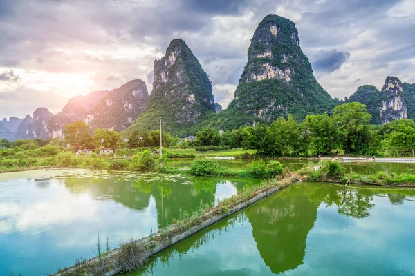 Het Prachtige Landschap Van Guilin Guangx — Stockfoto