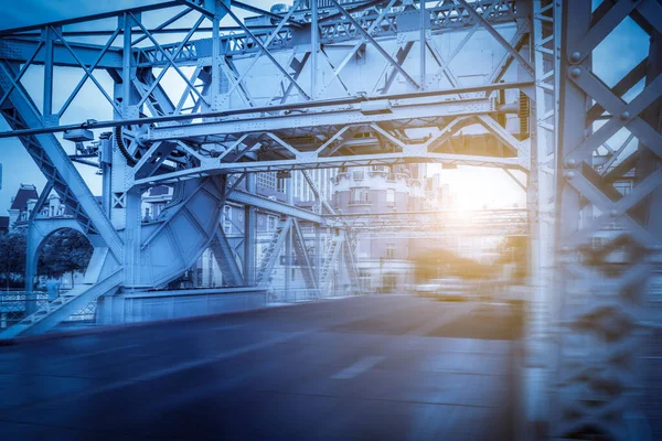 Parte Ponte Estrutura Aço Tianjin China — Fotografia de Stock