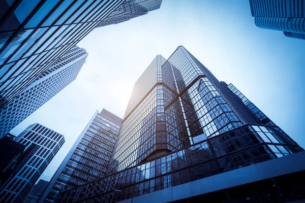 Commercial Buildings Hongkong Low Angle China Stock Picture