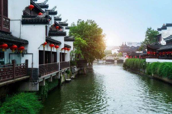 Αρχαίο Αρχιτεκτονικό Τοπίο Του Ποταμού Qinhuai Στο Nanjin — Φωτογραφία Αρχείου