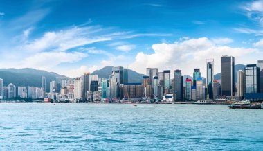 Hong Kong Şehri Skyline ve Mimari Yerleşkesi