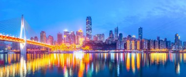 Chongqin 'deki Şehir Mimarisi' nin Skyline 'ı