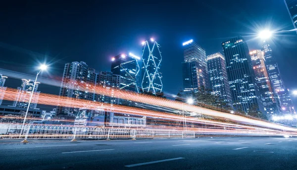 Urban Nightscape Architecture Street Fuzzy Car Light — Stockfoto