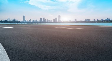 Yol Zemin ve Kentsel Modern Mimari Manzara Skylin