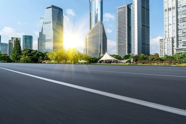 Highway Road Och Skyline Modern Urban Buildings Shangha — Stockfoto