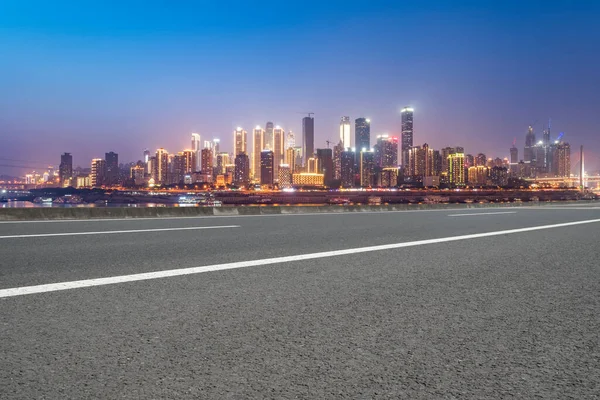 Superfície Estrada Skyline Construção Urbana Chongqing — Fotografia de Stock