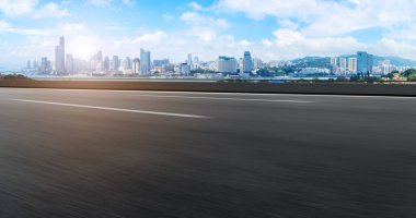 Yol Asfalt Asfalt Asfaltlama ve Şehir Mimarisi Skyline