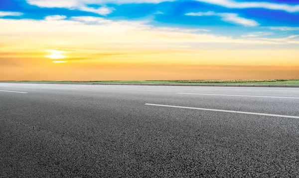Empty Highway Asphalt Road Beautiful Sky Landscape — Stock Photo, Image