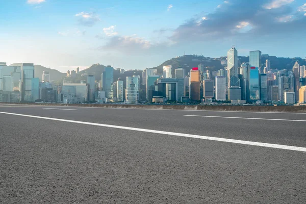 Дорога Горизонт Сучасної Міської Архітектури Гонконзі — стокове фото