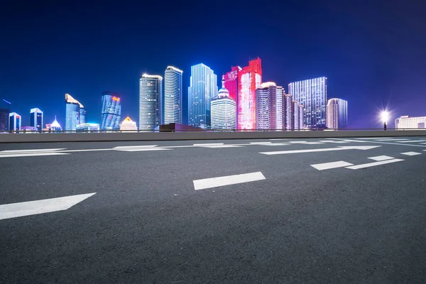 Highway Road Skyline Modern Urban Architecture Qingdao — Stock Photo, Image