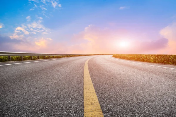 Väg Yta Och Himmel Moln Landskap — Stockfoto