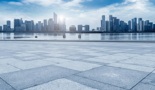 Perspectivas Expressa Asfalto Pavimento Cidade Comutador Edifício — Fotografia de Stock