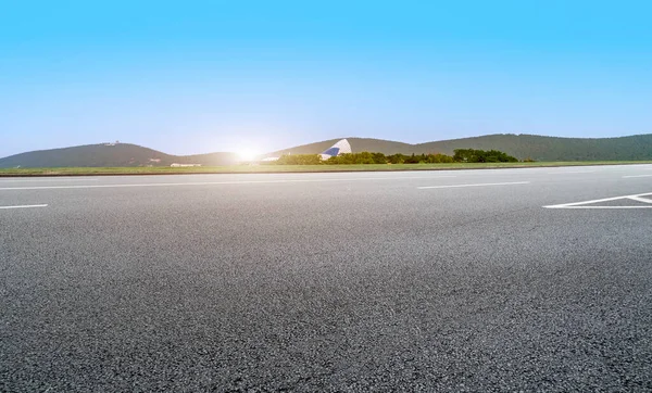 Lege Plaza Vloer Bakstenen Mooi Natuurlijk Landschap — Stockfoto