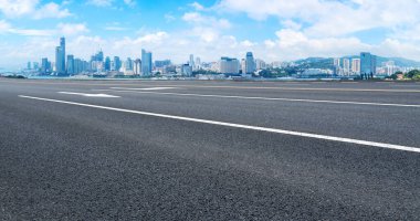 Yol Asfalt Asfalt Asfaltlama ve Şehir Mimarisi Skyline