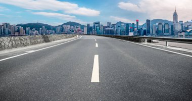 Yol Asfalt Asfalt Asfaltlama ve Şehir Mimarisi Skyline