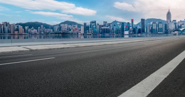 Yol Asfalt Asfalt Asfaltlama ve Şehir Mimarisi Skyline