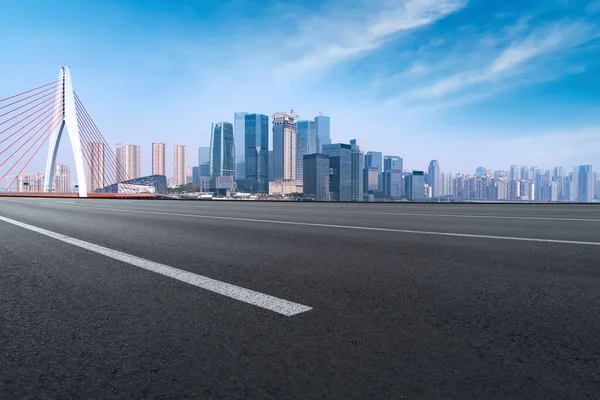 Superficie Stradale Skyline Della Costruzione Urbana Chongqing — Foto Stock