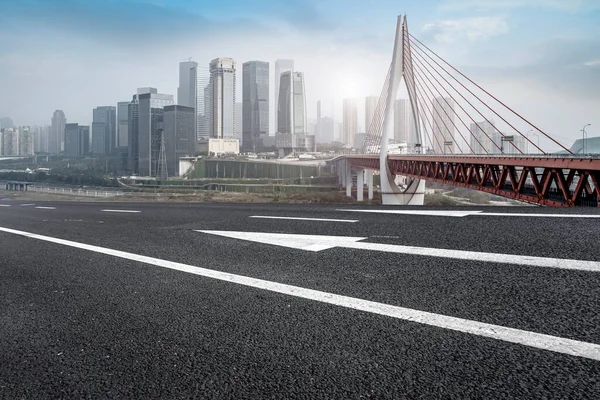 Road Ground Urban Skyline Architectural Landscap — Stock fotografie