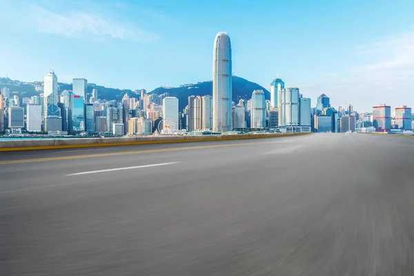 Jalan Dan Skyline Arsitektur Perkotaan Modern Hong Kon — Stok Foto