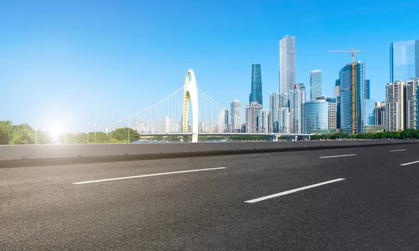 Prospettive Autostrada Asfalto Pavimentazione Commer Costruzione Della Città — Foto Stock