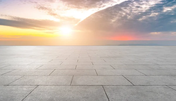 Ladrillos Piso Plaza Vacía Hermoso Paisaje Natural — Foto de Stock