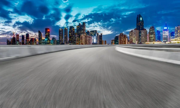 City Skyscrapers Road Asphalt Pavement — Stock Photo, Image