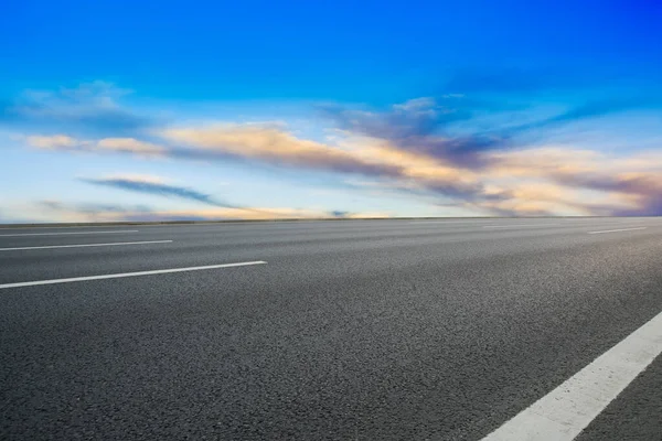 Empty Highway Asphalt Road Beautiful Sky Landscape — Stock Photo, Image