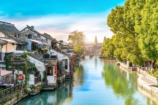 Xitang Ciudad Antigua Antiguo Río Residencial — Foto de Stock