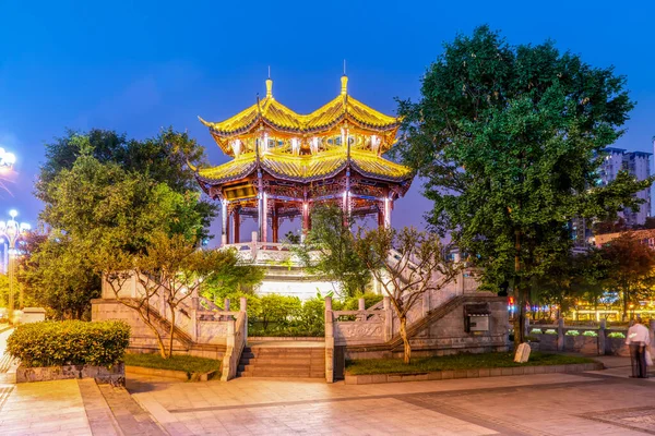 Nightscape Αρχιτεκτονικό Τοπίο Της Πόλης Chengdu Sichuan Prov — Φωτογραφία Αρχείου
