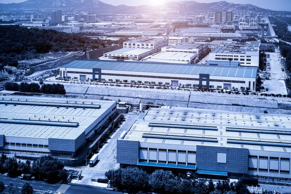 Modernes Fabriklager Für Luftaufnahmen — Stockfoto