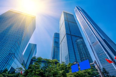 Shenzhen City Skyline ve Office Building Architectural Landscap