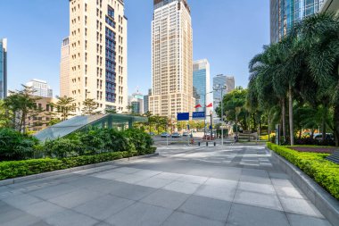 Shenzhen City Skyline ve Office Building Architectural Landscap