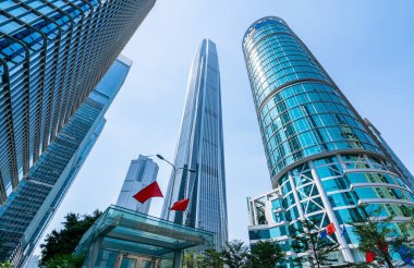 Shenzhen City Skyline ve Office Building Architectural Landscap