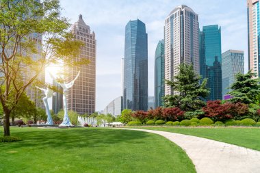 Shangha, Pudong finans bölgesinde modern mimari