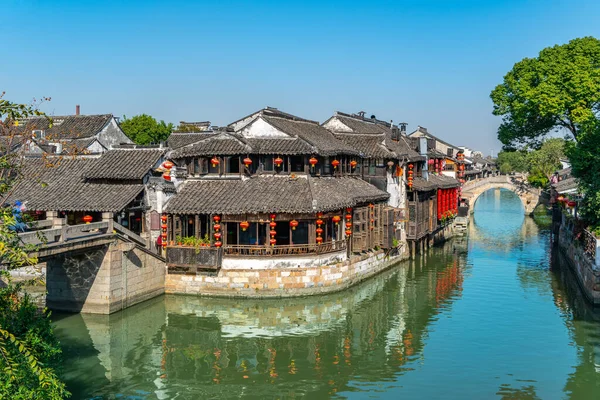 Xitang Ciudad Antigua Antiguo Río Residencial — Foto de Stock