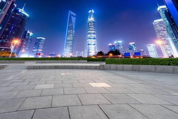Escenario Ladrillo Cuadrado Paisaje Nocturno Shanghai Architectural —  Fotos de Stock