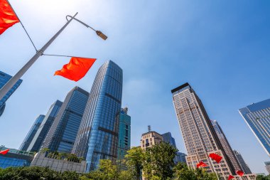 Shenzhen City Skyline ve Office Building Architectural Landscap
