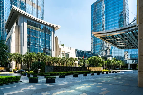 Shenzhen City Skyline Kancelářské Budovy Architektonické Krajiny — Stock fotografie