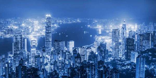 Ночной Вид Гонконга — стоковое фото
